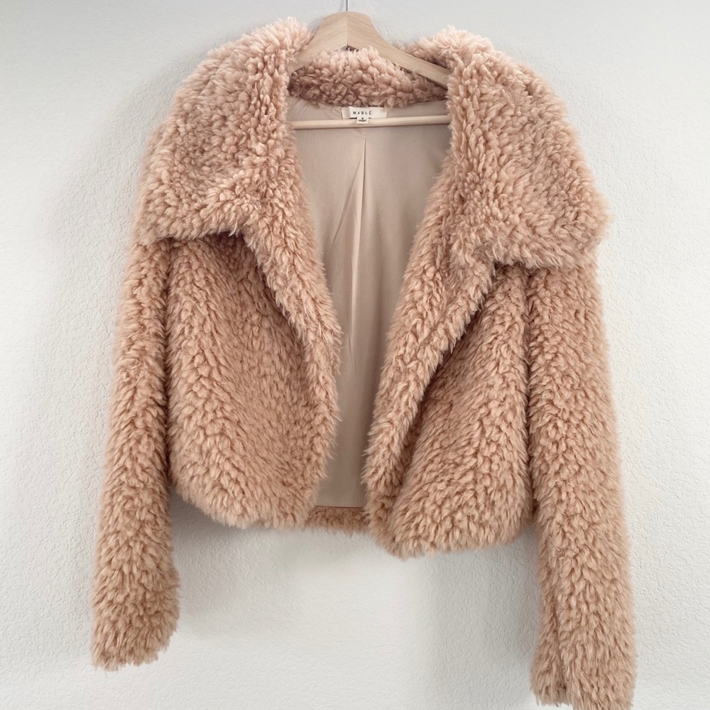 Dolls Kill Mable Teddy Jacket in Soft Beige